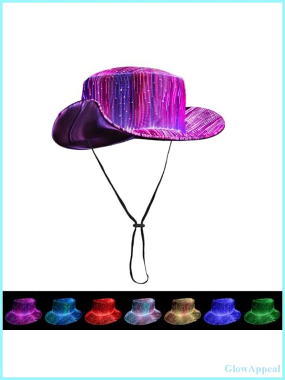 LED Bucket Hat for Women - Light up Fisherman Cap 7 Colors Glow in Dark Fun